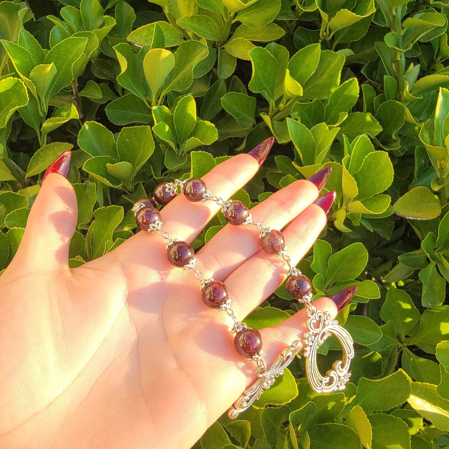 Garnet Handmade Bracelet Gemstone Crystal