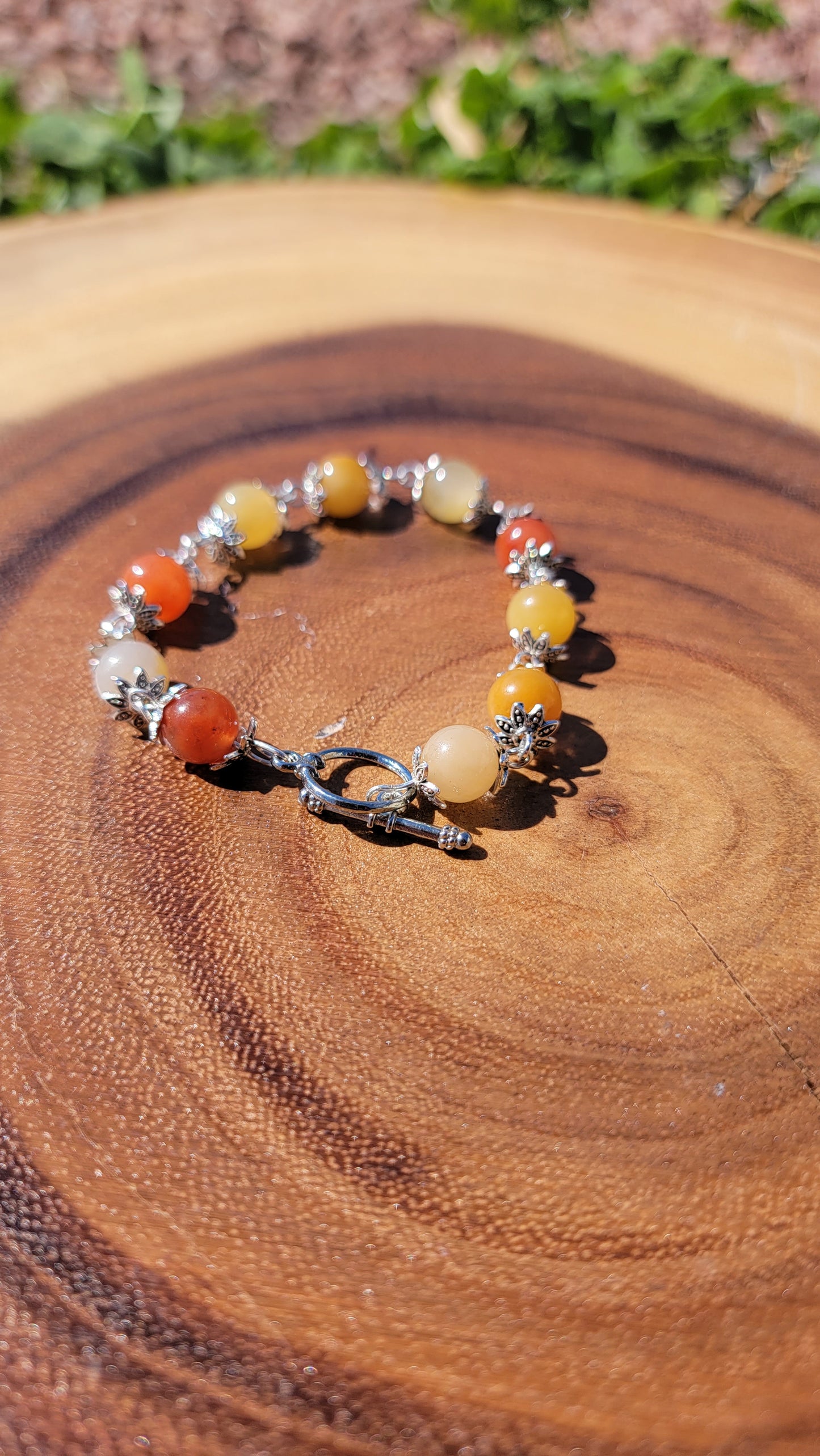 Carnelian Gemstone Bracelet Crystal Multicolored