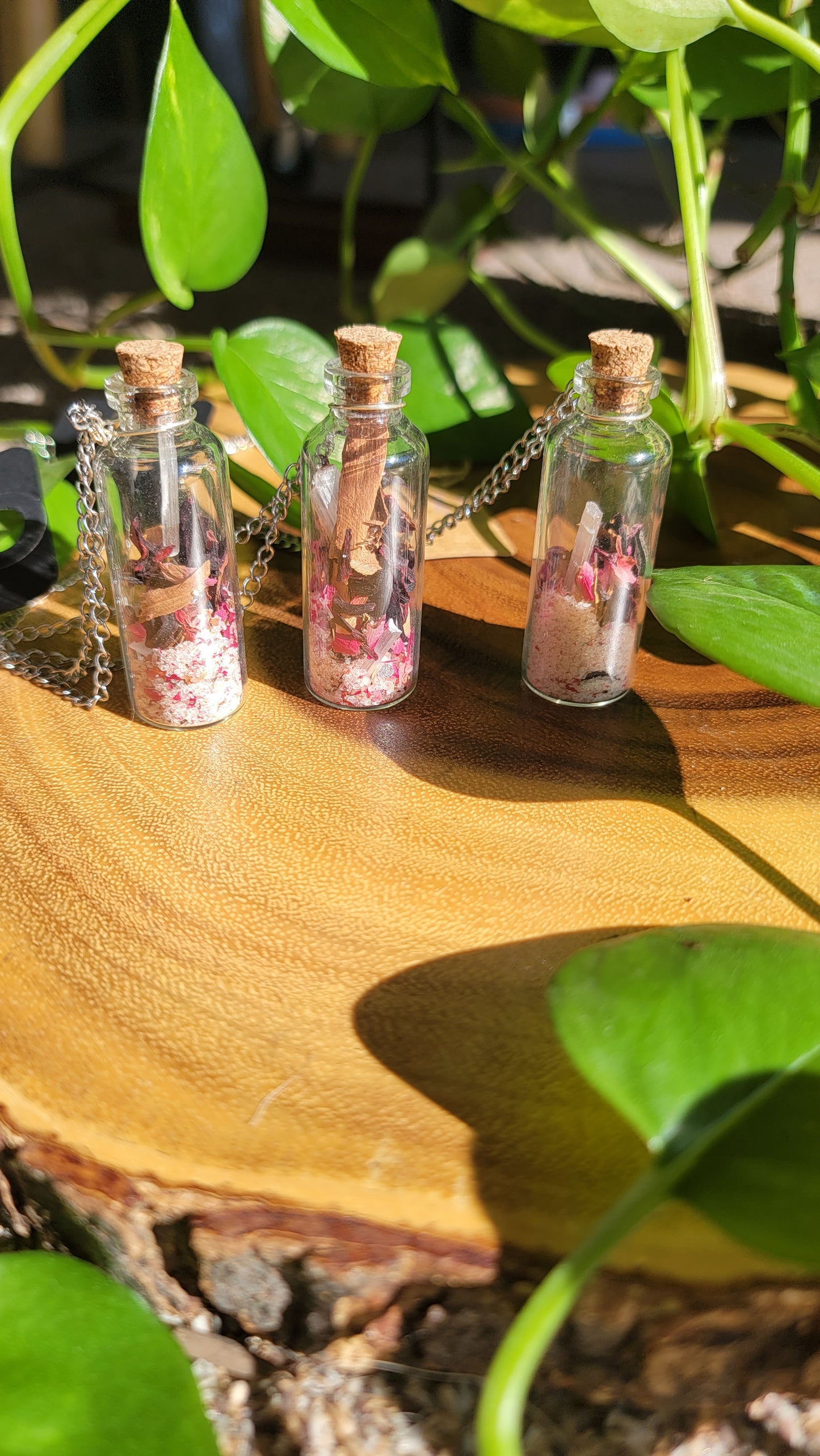 Spell Jar LOVE YOURSELF self love herbs glass jar necklace