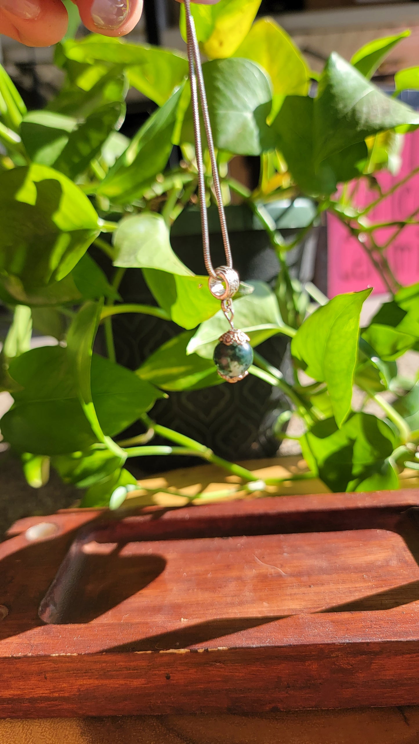 Sterling Silver Crystal Orb Necklace Minimalist Jewelry Simple Modern Crystal Healing