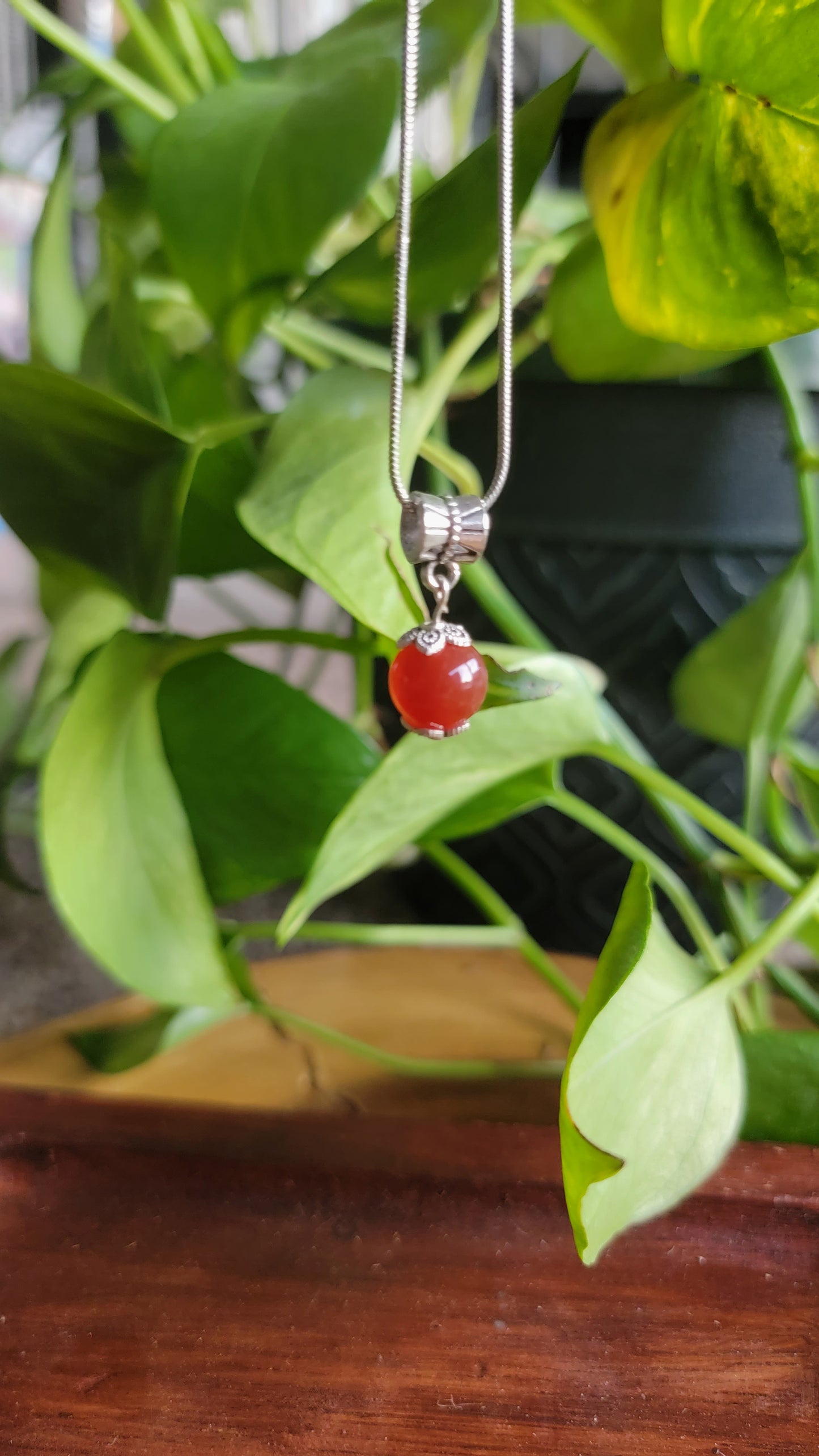 Sterling Silver Crystal Orb Necklace Minimalist Jewelry Simple Modern Crystal Healing