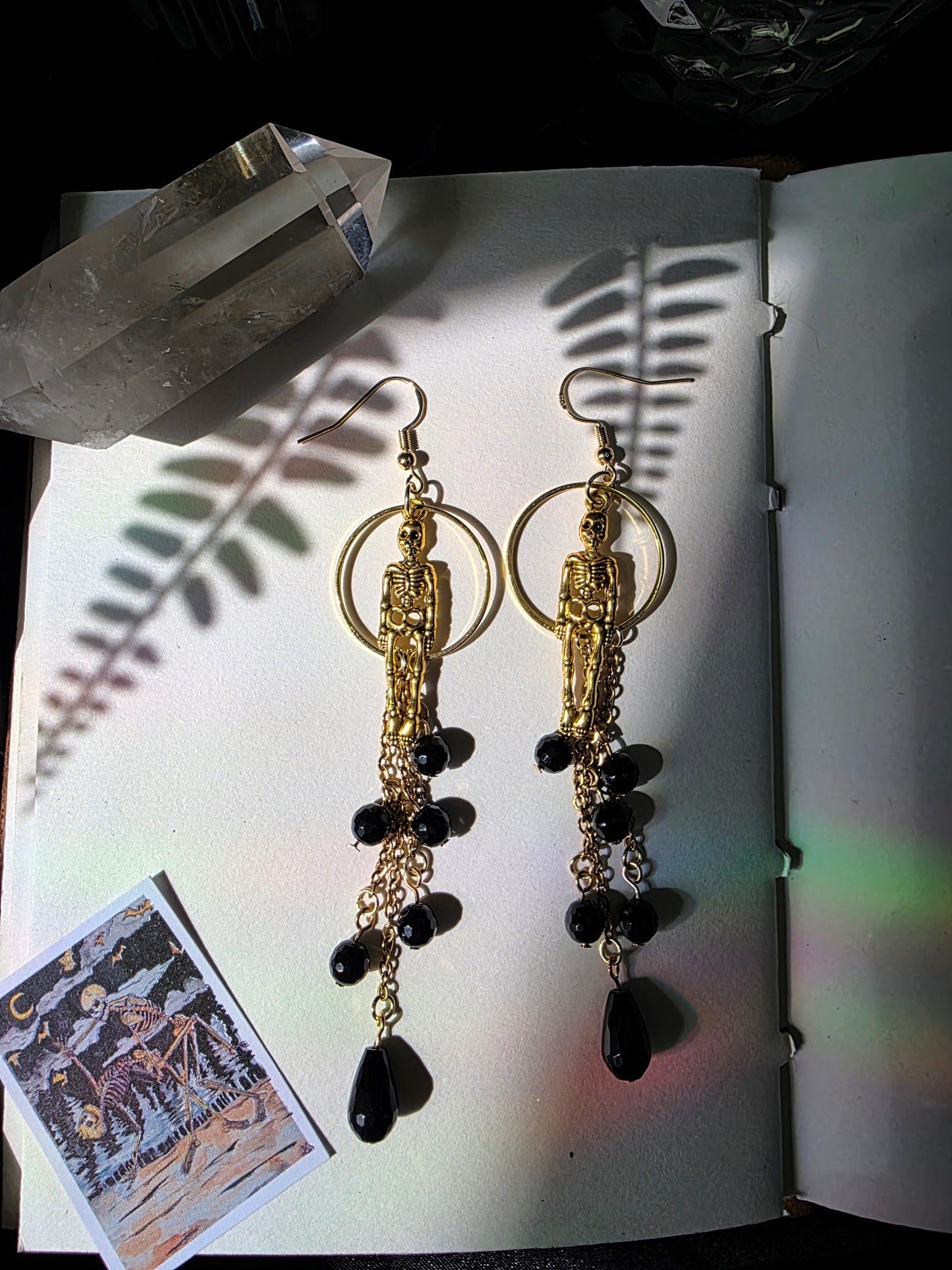 Skeletons and Full Moon Chains in Sphere Obsidian and Onyx Danse Macabre