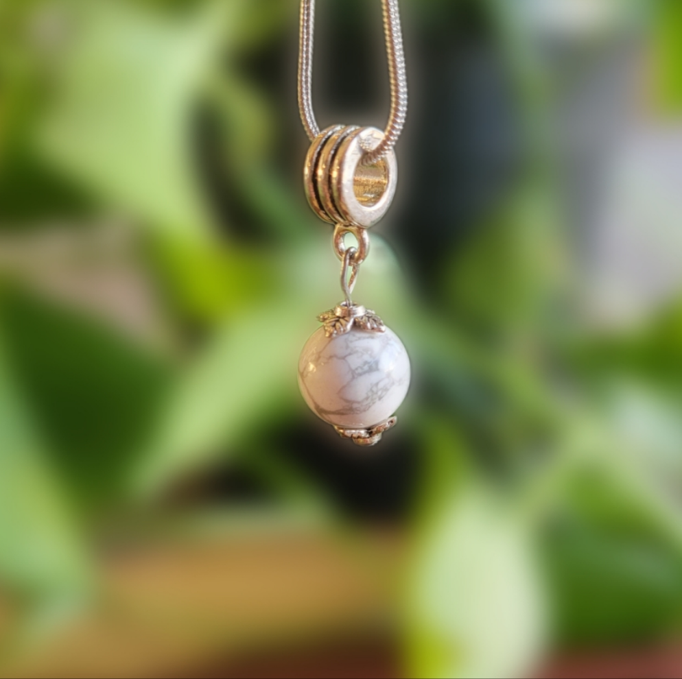 Sterling Silver Crystal Orb Necklace Minimalist Jewelry Simple Modern Crystal Healing