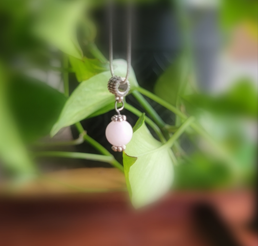Sterling Silver Crystal Orb Necklace Minimalist Jewelry Simple Modern Crystal Healing
