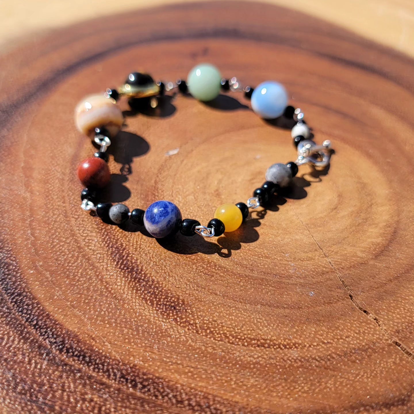 Solar System Gemstone Bracelet Crystal Handmade