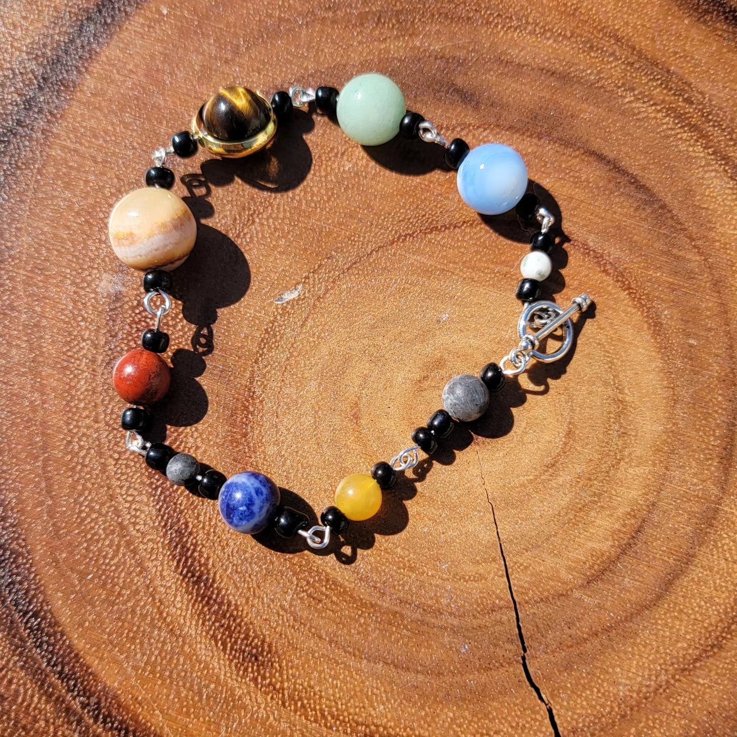 Solar System Gemstone Bracelet Crystal Handmade