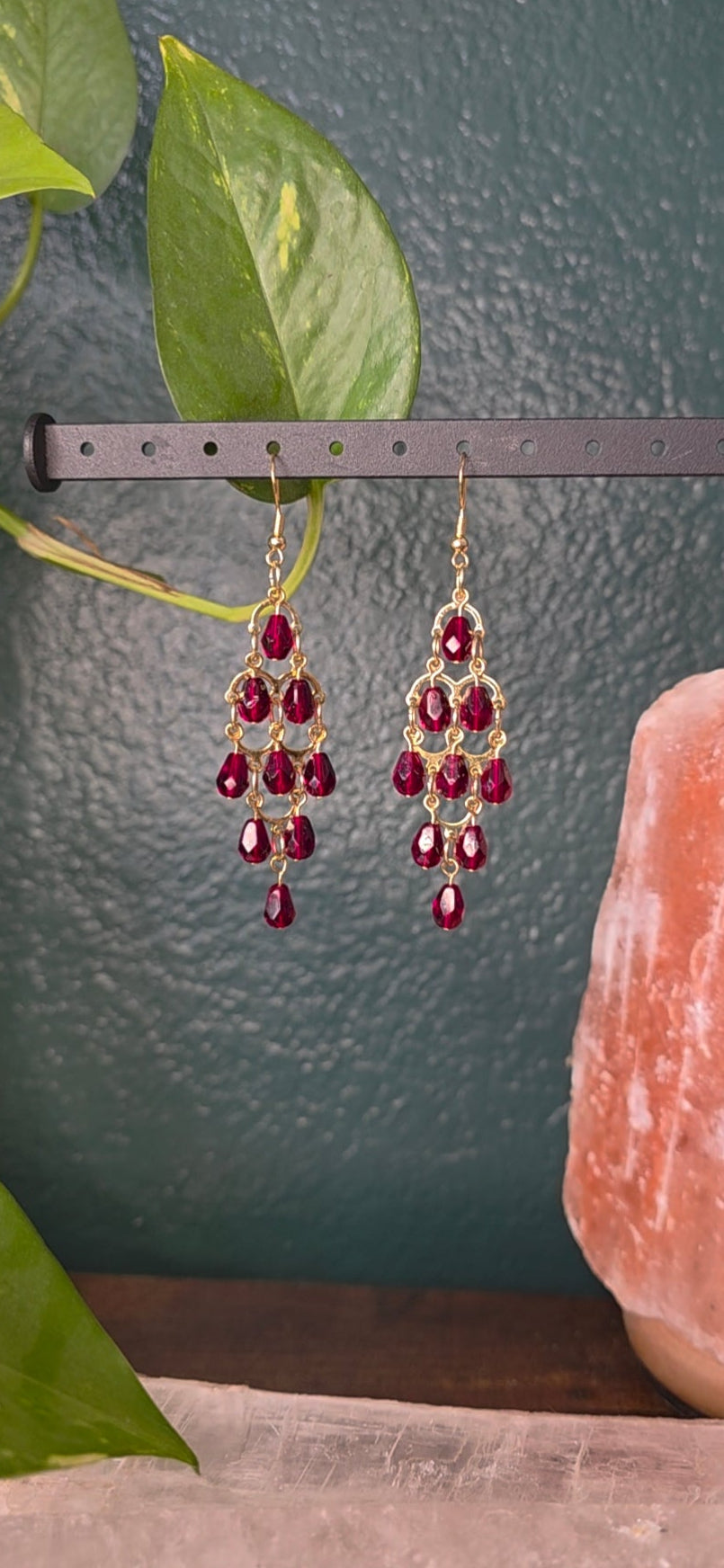 Garnet Chandelier Earrings