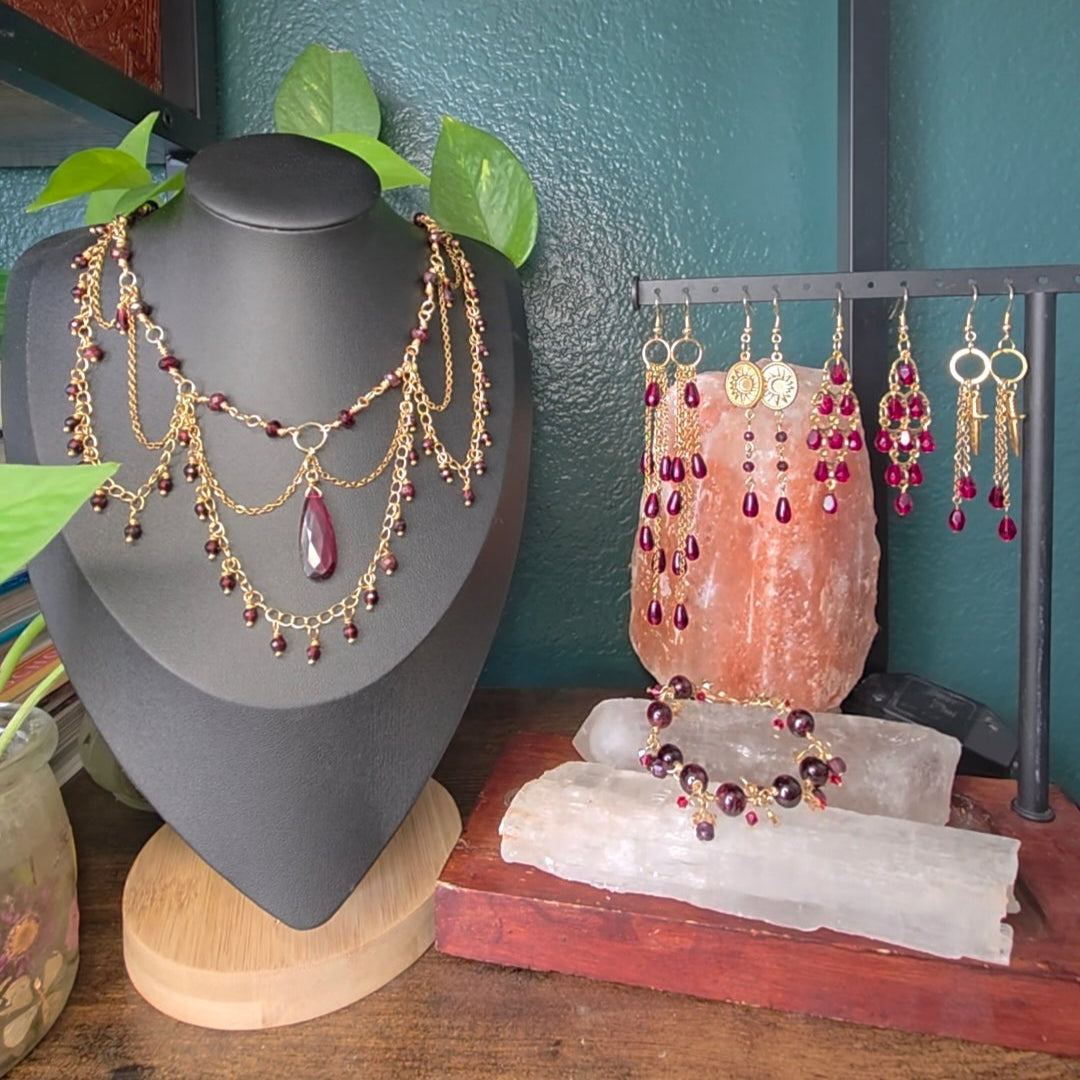 Garnet Vampire Choker Necklace
