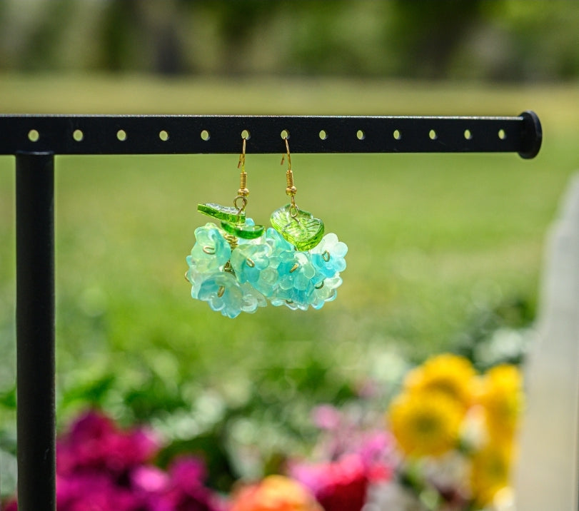 Thank You Hydrangea! Crystal Glass Earrings