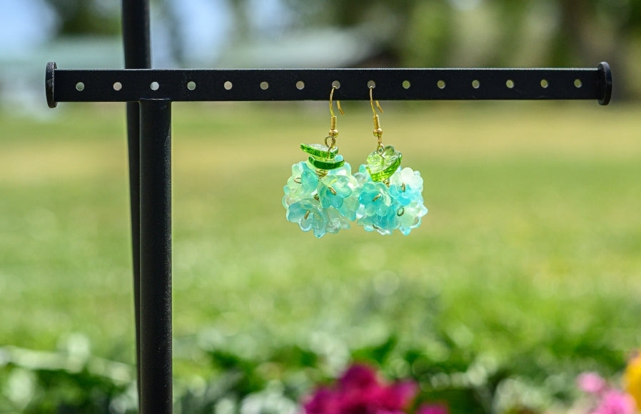 Thank You Hydrangea! Crystal Glass Earrings