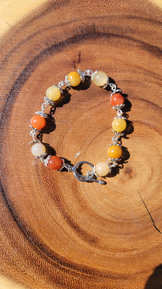 Carnelian Gemstone Bracelet Crystal Multicolored