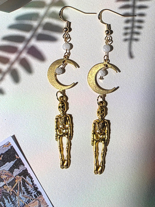 Skeletons and Crescent Moon in Moonstone Danse Macabre