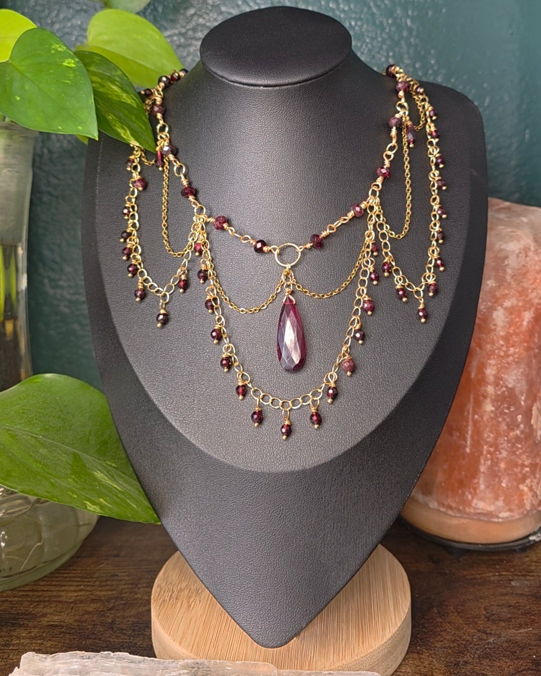 Garnet Vampire Choker Necklace