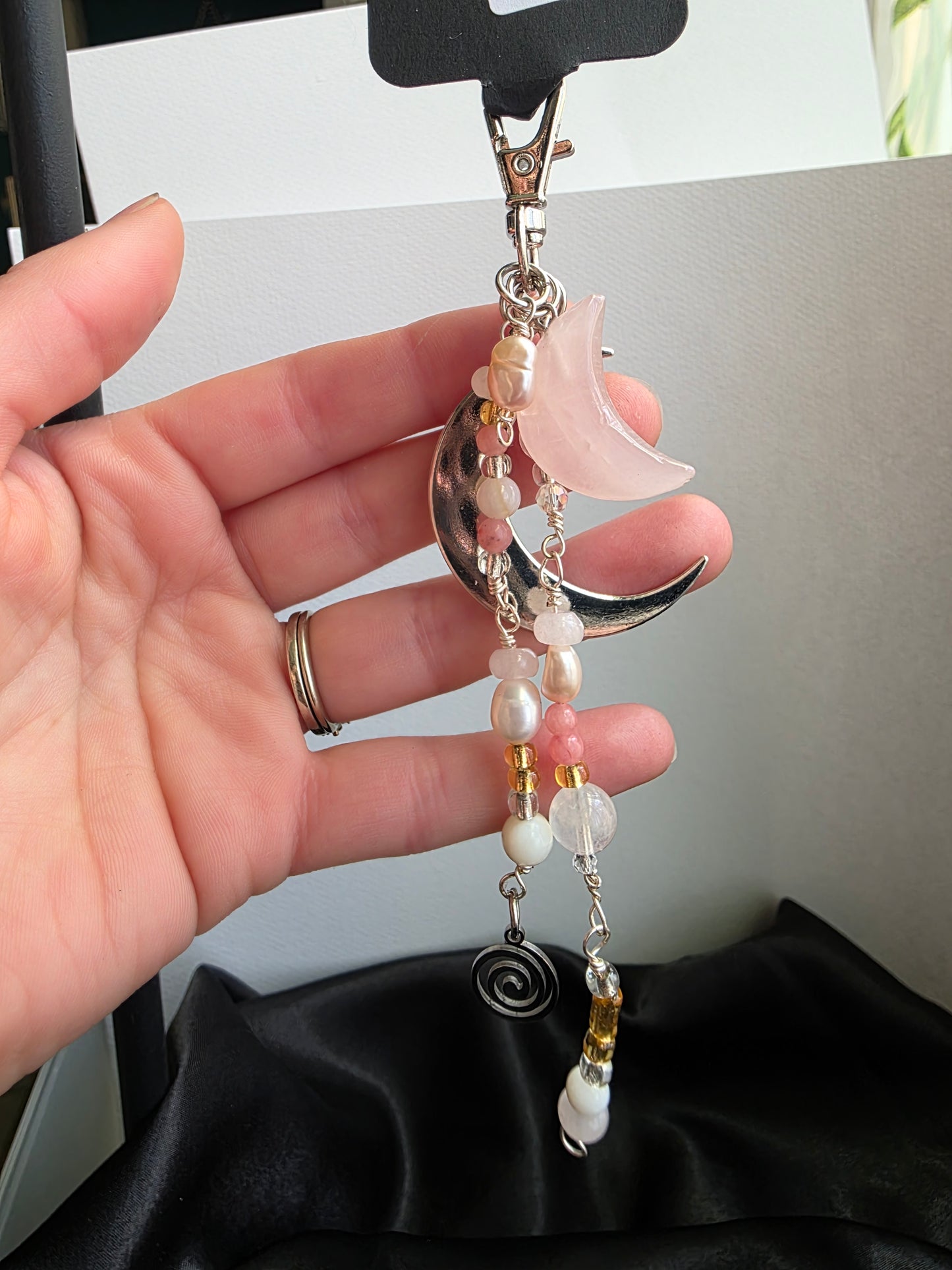 Crystal Wire-Wrapped Purse Charm / Keychain