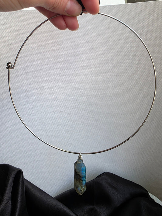 Labradorite Choker — Stainless Steel