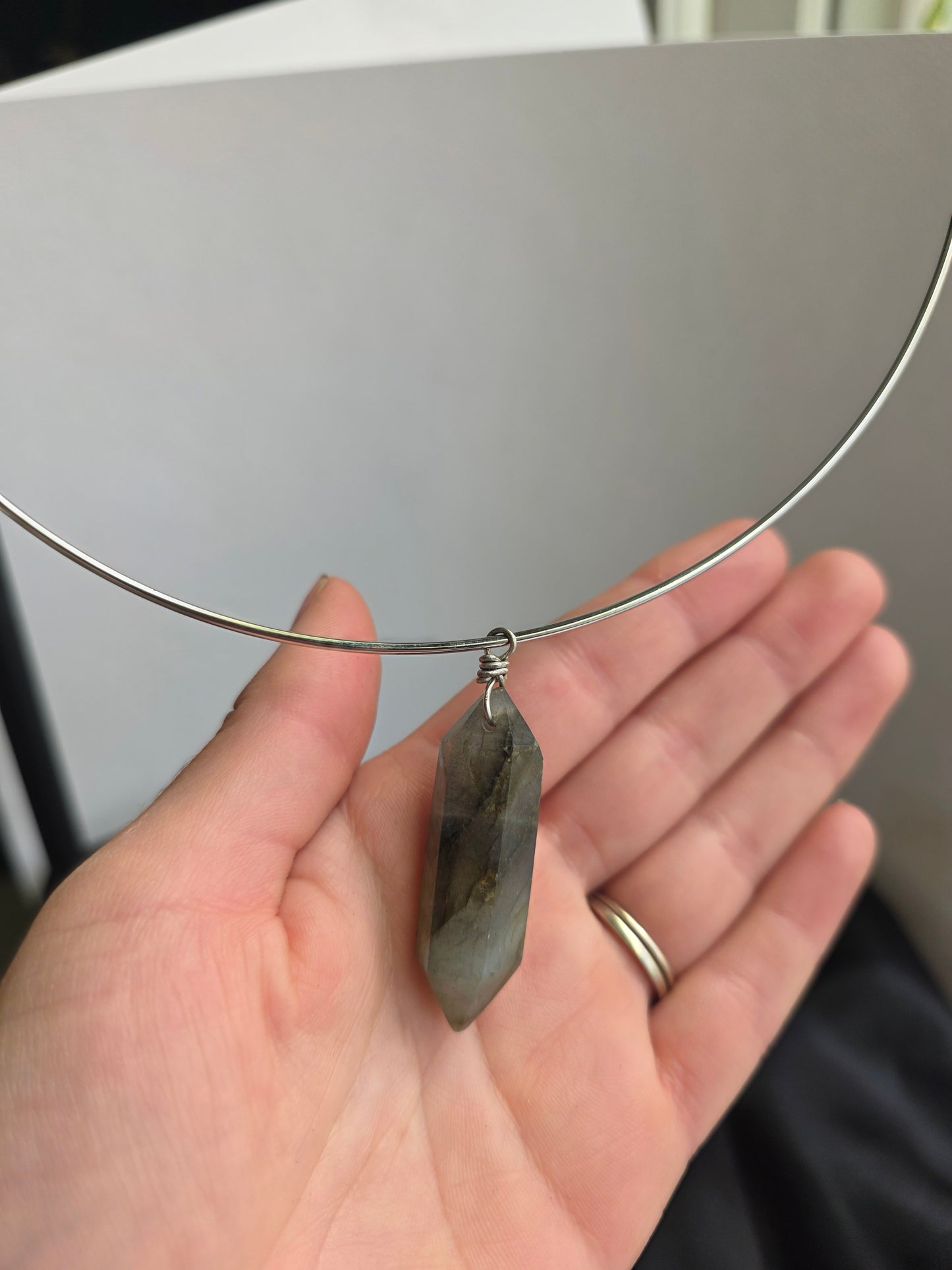 Labradorite Choker — Stainless Steel