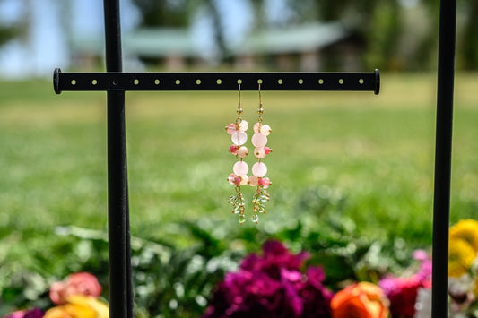 Oh Snap! Dragons, Rose Quartz Earrings
