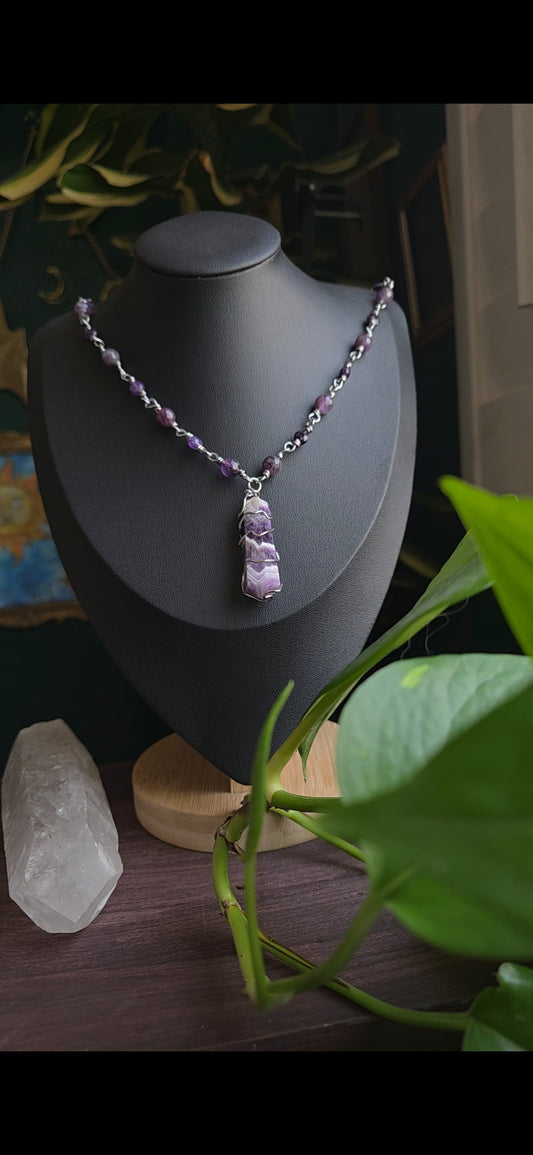 Amethyst in Silver Necklace