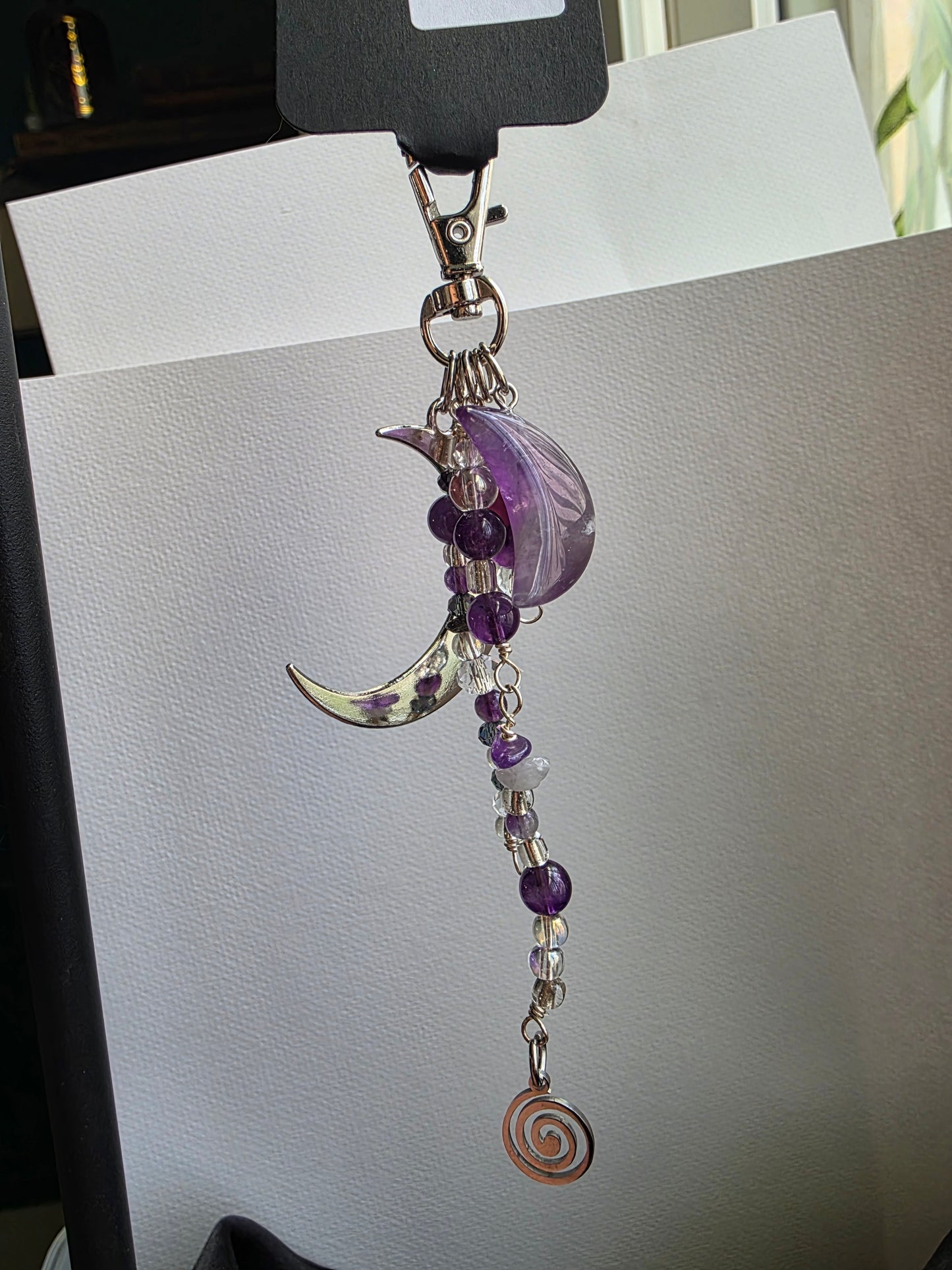 Crystal Wire-Wrapped Purse Charm / Keychain