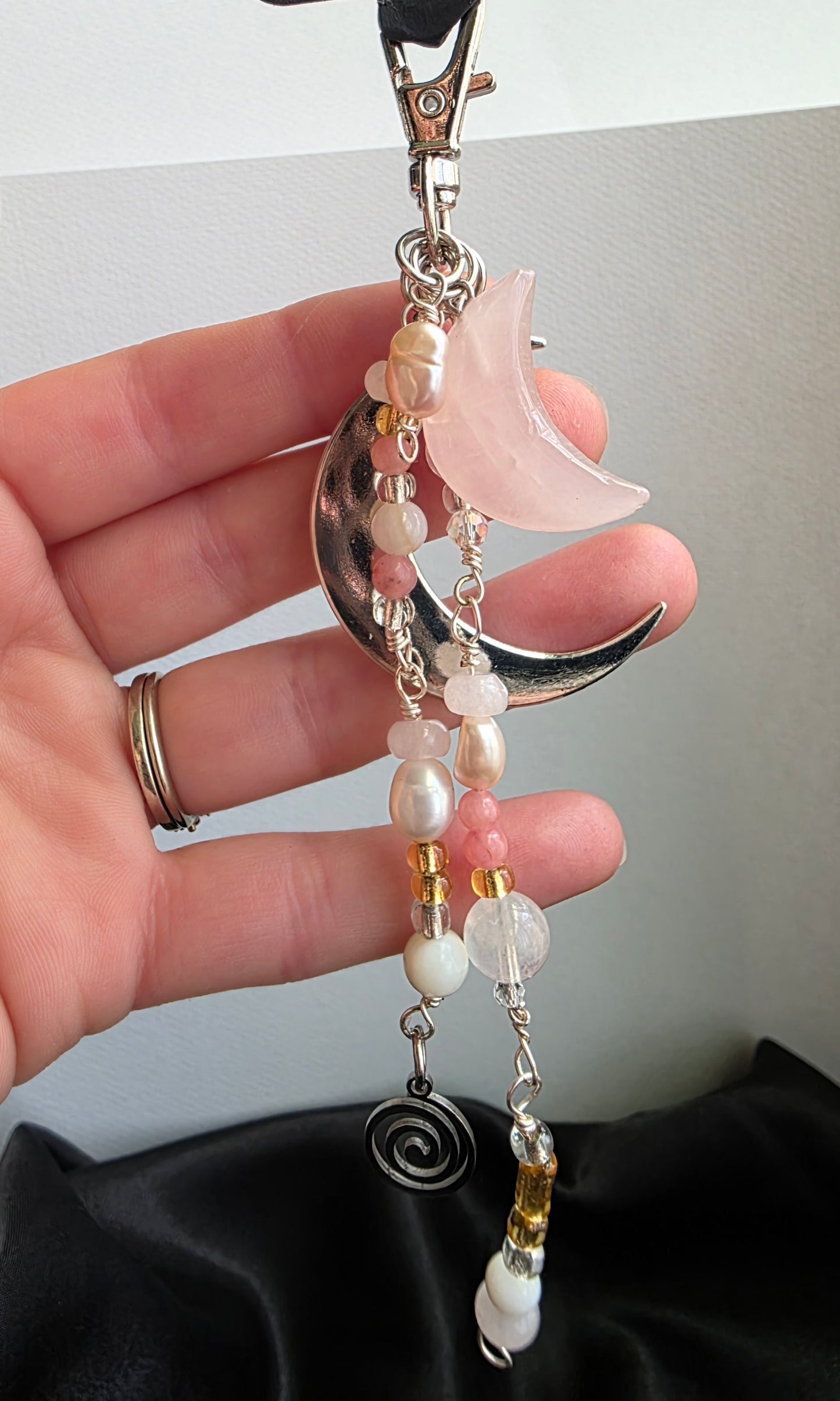 Crystal Wire-Wrapped Purse Charm / Keychain